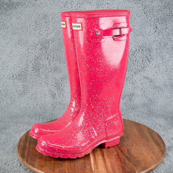 Hunter Original JFT6075RGT Big Kids Thrift Giant Glitter Rain Boots 4B/5G NIB - Picture 3 of 6